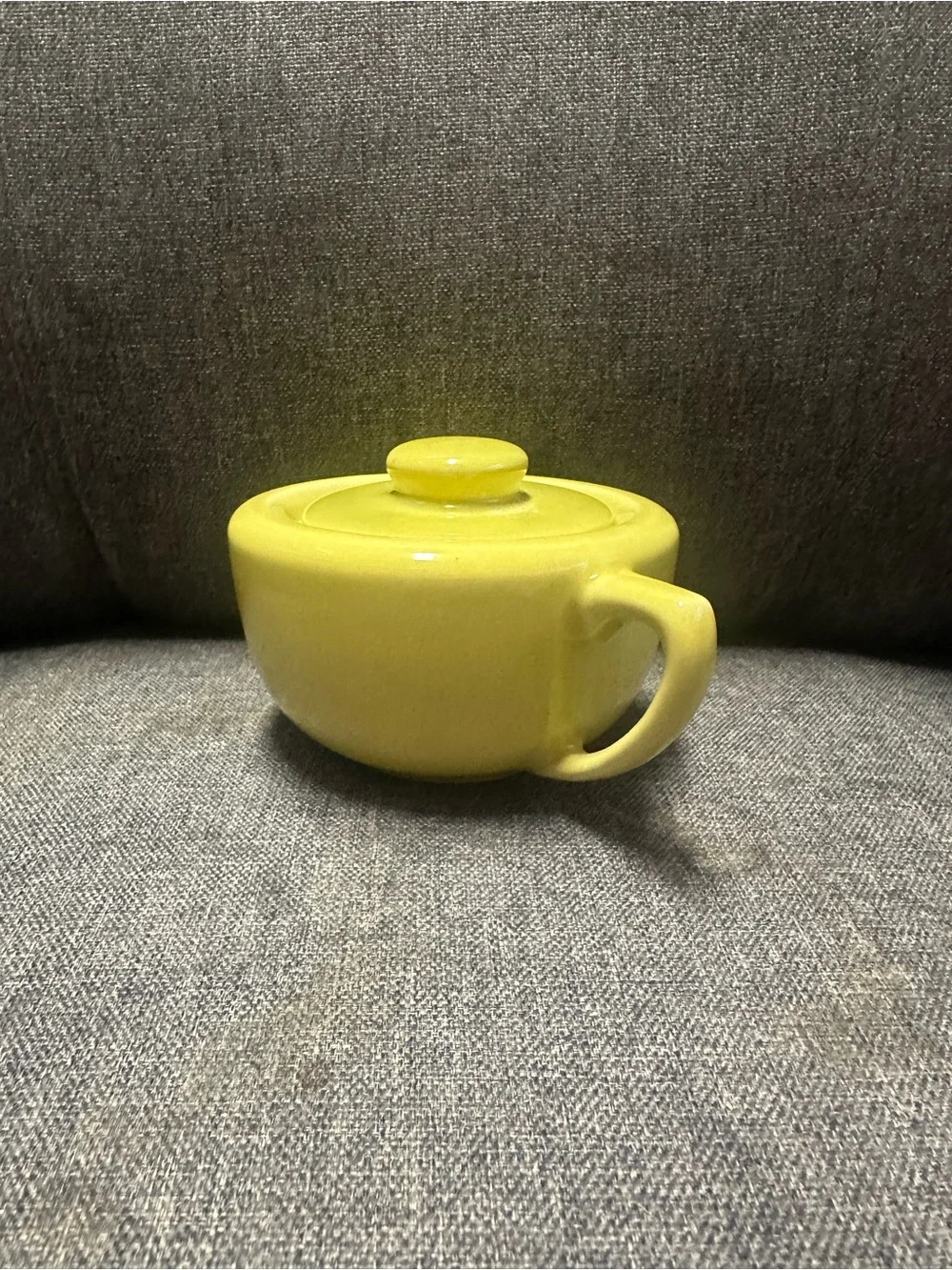 Rare Vintage Bauer Plainware Pottery Sugar Bowl in Chartreuse